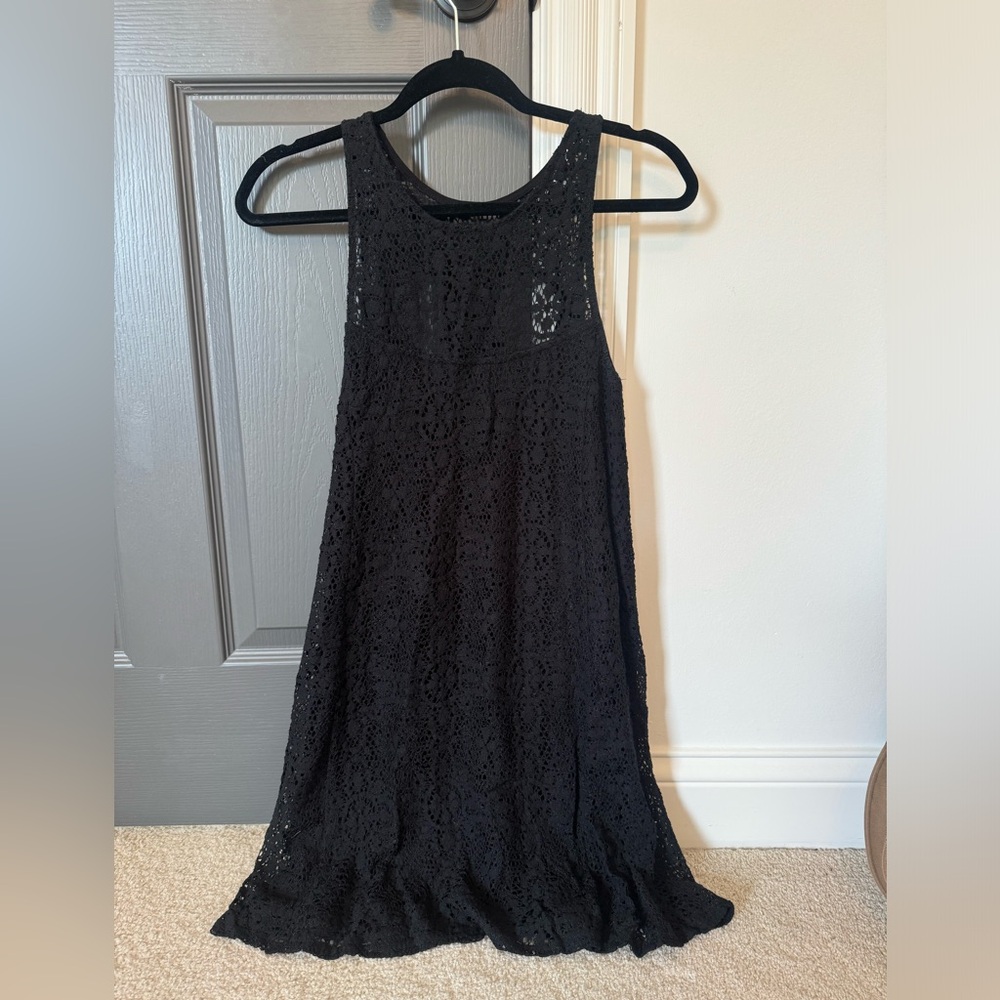 Free People High Neck Lace Mini Dress